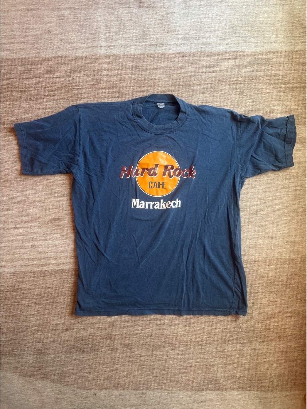 Hard Rock Cafe Marrakech Vintage 80s Fantasy Tee Navy MEDIUM